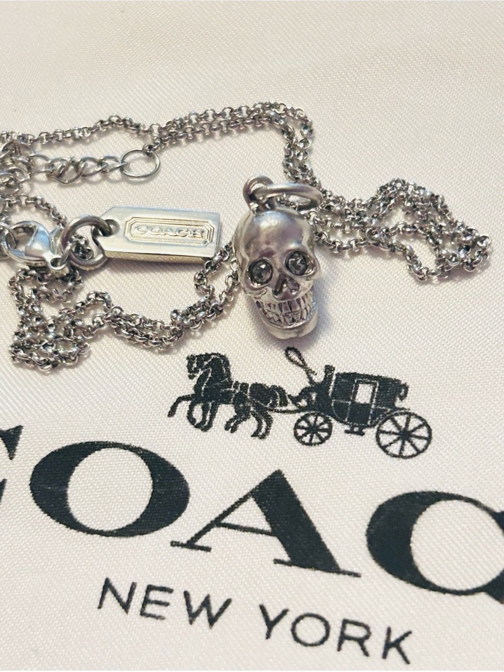 Coach Y2K Skull Charm Necklace - Picture 6 of 13